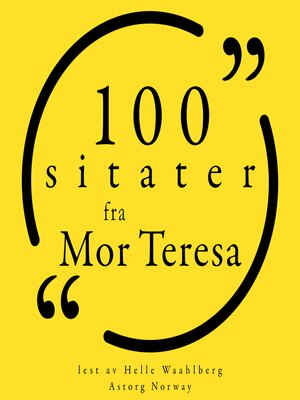 100 sitater fra mor Teresa - Audiobook